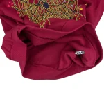 Sp5der-Logo-Hoodie-Maroon Size Lable