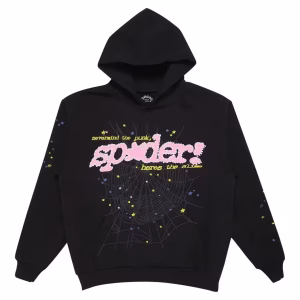 Sp5der-PNK-Hoodie-Black-V2 Front