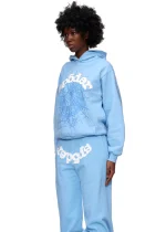Sp5der-Web-Hoodie-Sky-Blue left side view