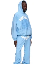 Sp5der-Web-Hoodie-Sky-Blue-side view