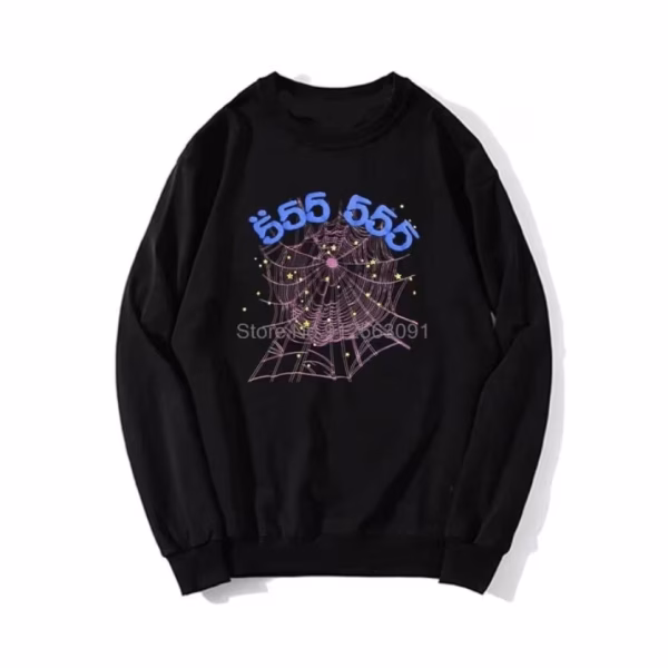 Sp5der 555555 Angel Number Black Sweatshirt