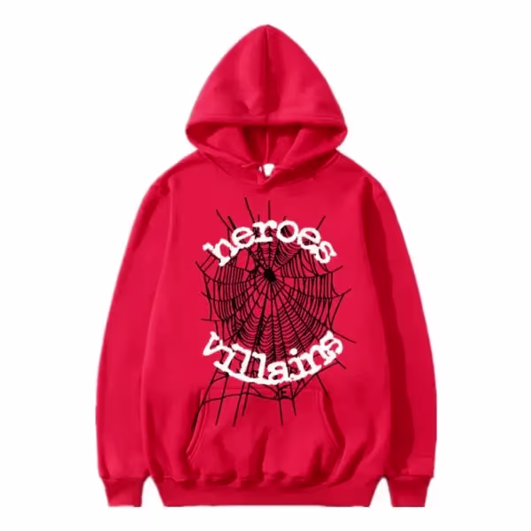 Sp5der x Heroes and Villains Hoodie Red Sp5der x Heroes and Villains Hoodie Red