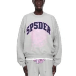 Sp5der Varsity Web Crewneck Heather Grey