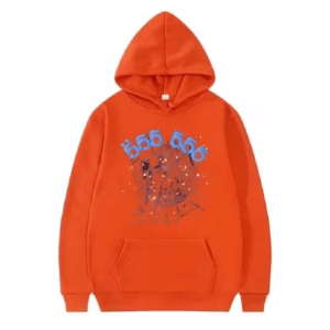 Sp5der 555555 Number Hoodie Men Orange