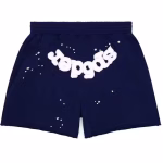 Sp5der OG Web Logo Sweat Short in Navy