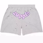 Sp5der OG Web Logo Sweat Short in Heather Grey