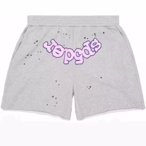 Sp5der OG Web Logo Sweat Short in Heather Grey