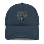 Spider and Web Embroidery Hat Navy