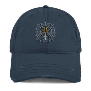 Spider and Web Embroidery Hat Navy